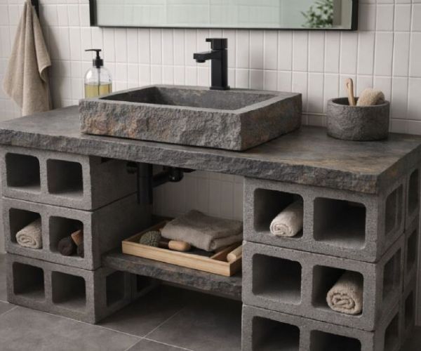 板岩空心磚洗手台｜預鑄移動式，露營區與戶外場地首選